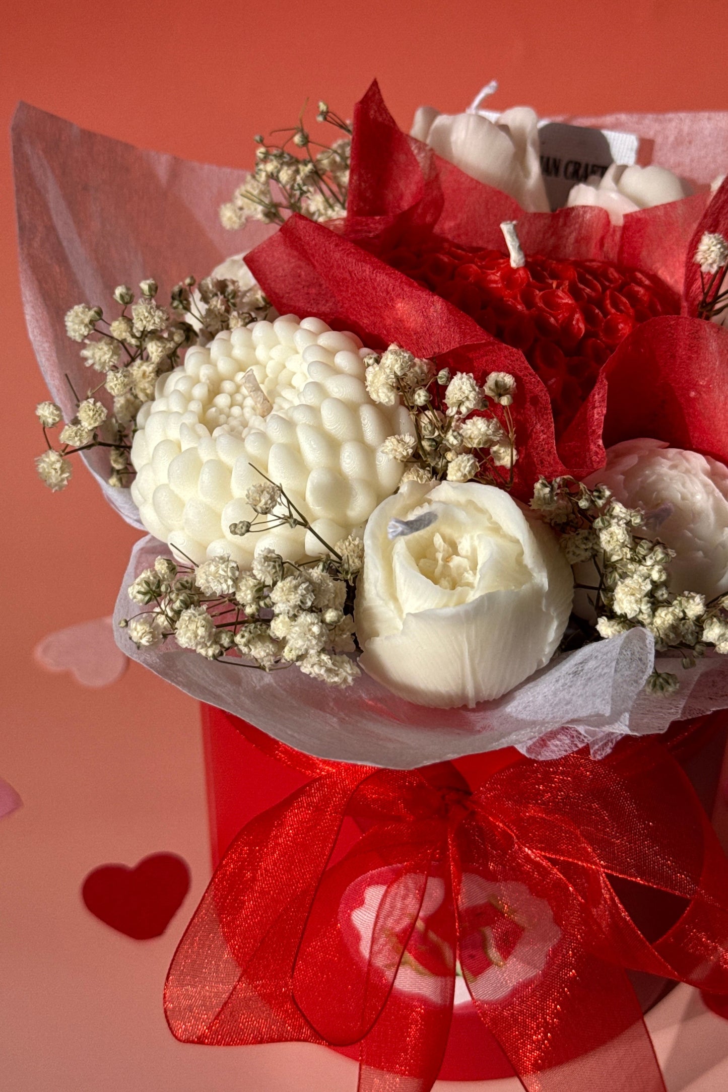 Khersonian Crafts Scented Flower Box Bouquet Candle Soy Wax Bees Wax
